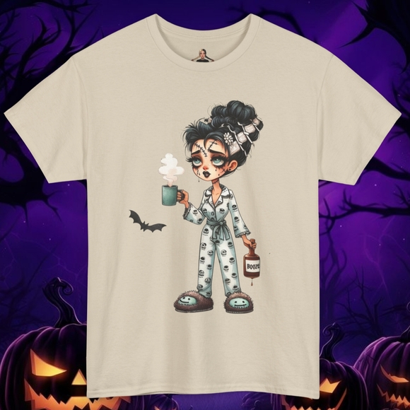 Tops - Cream Graphic Tee with Halloween Design